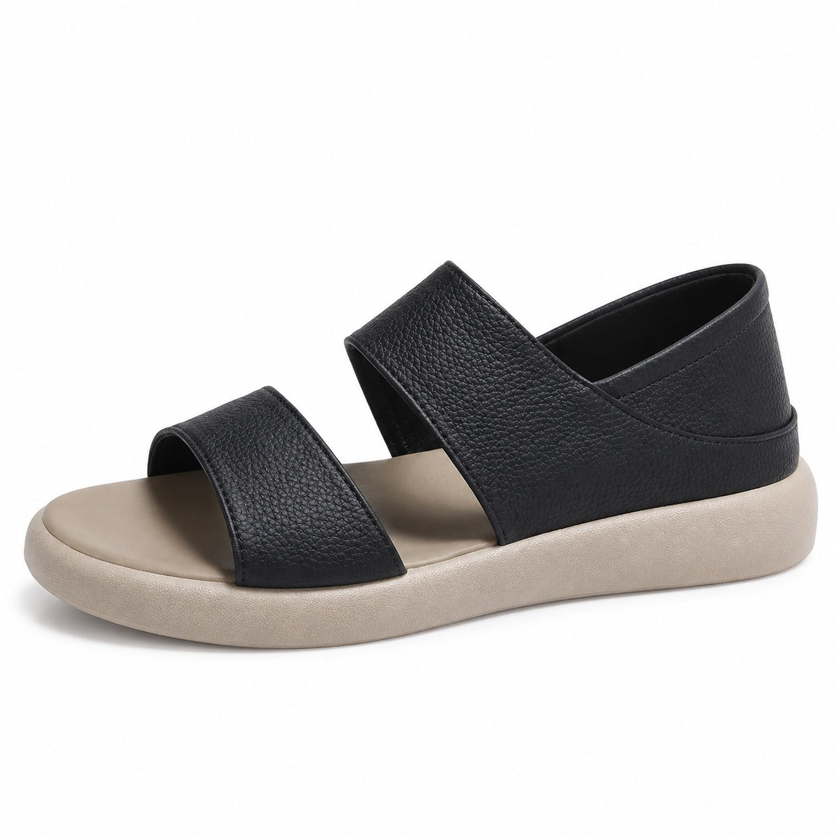 Pena – Unisex Wide Toe Box Sandals in Black