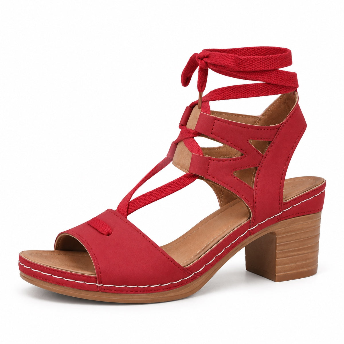 Pittman – Unisex Wide Toe Box Sandals in Red