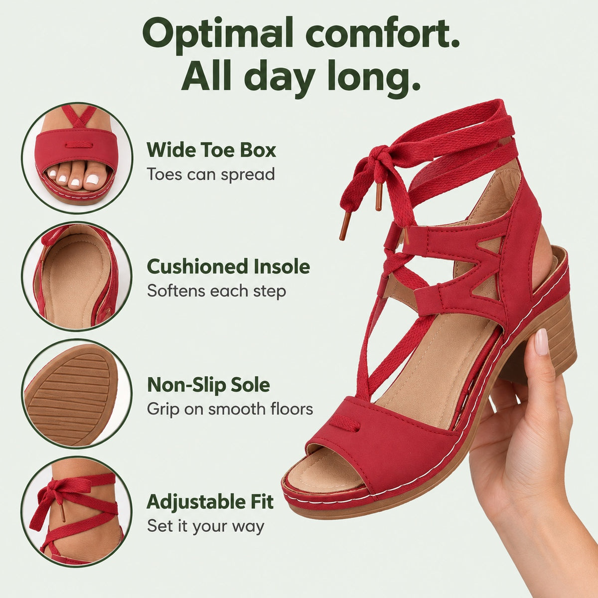 Pittman – Unisex Wide Toe Box Sandals, features
