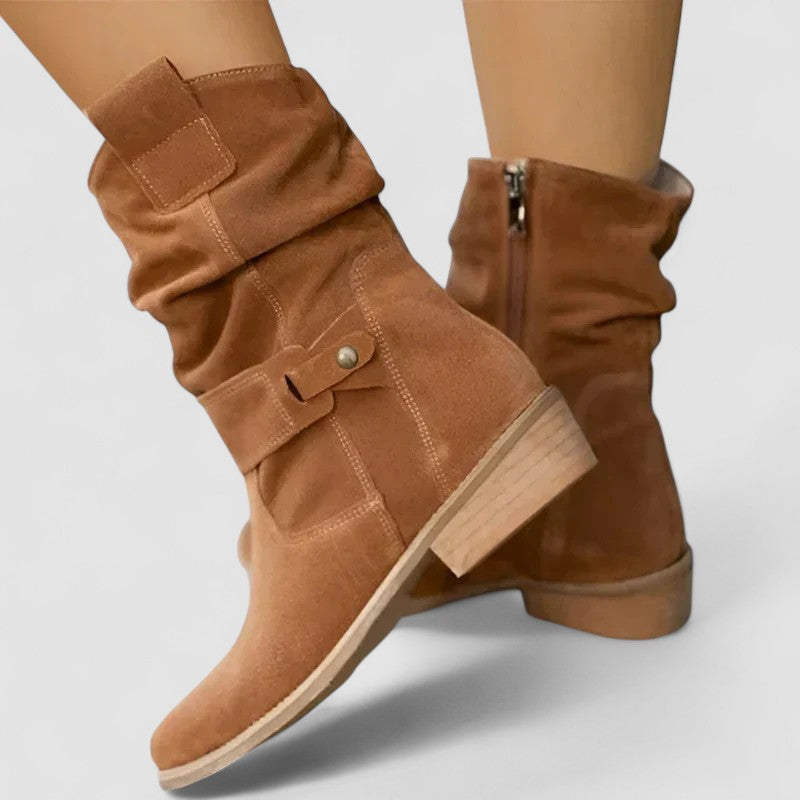 Women's Orthopedic Boots with Suede-Inspired Finish and Slouchy Fit