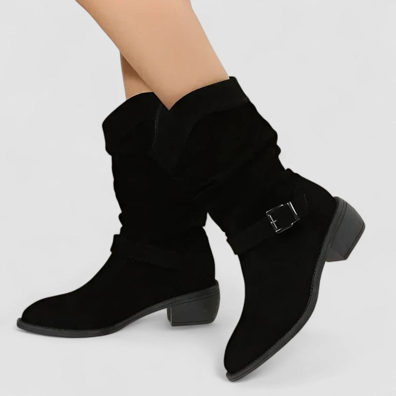 Women's Orthopedic Boots with Suede-Inspired Finish and Slouchy Fit