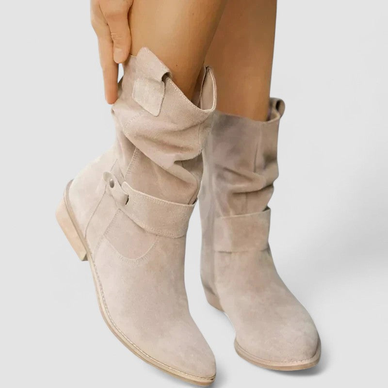 Women's Orthopedic Boots with Suede-Inspired Finish and Slouchy Fit