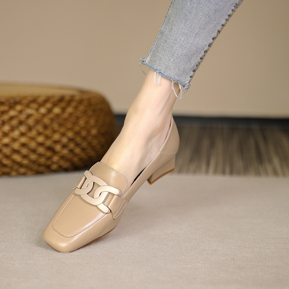Women's Orthopedic Loafers with Leather Upper and Anti-Impact Sole