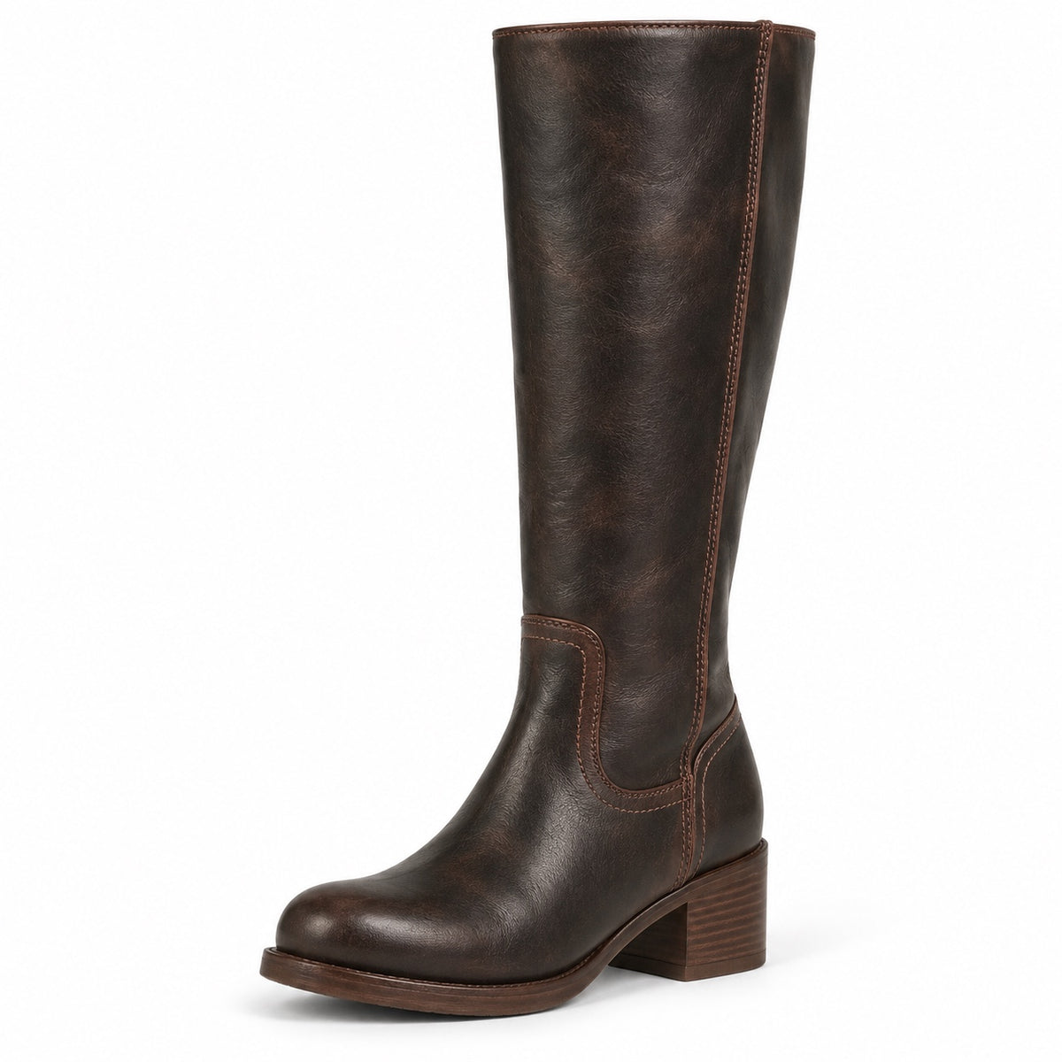 Rena – Women's Wide Calf Boots in Dark Brown