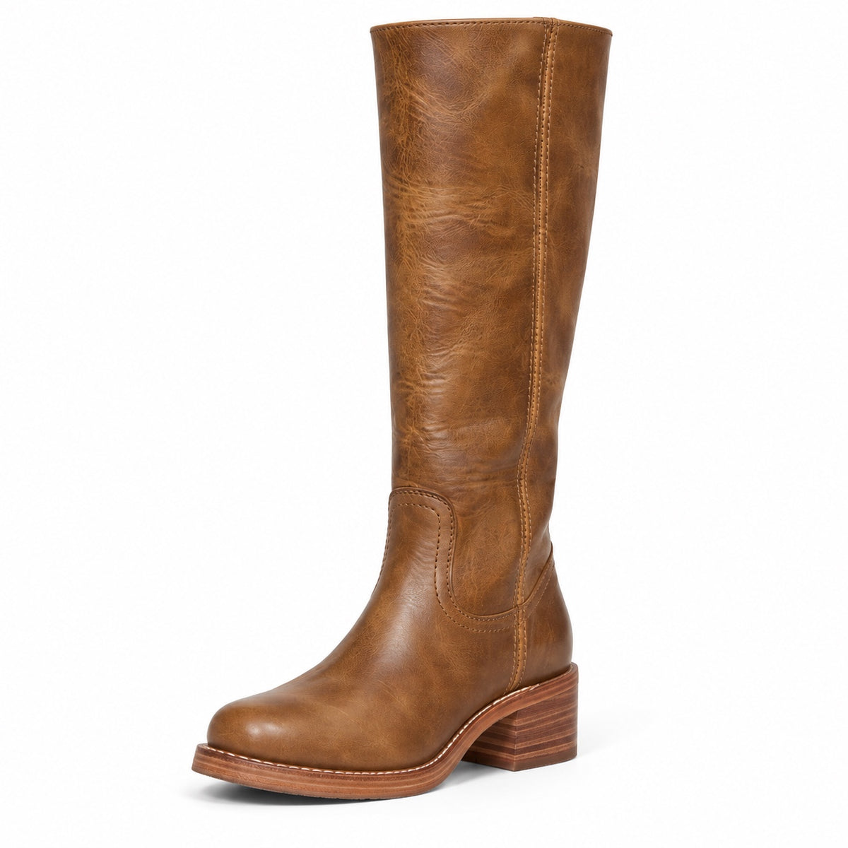 Rena – Women's Wide Calf Boots in Light Brown