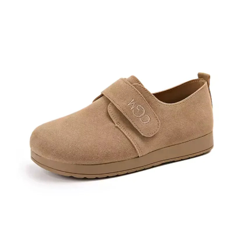 Women's Wide Fit Retro Suede Walking Shoes