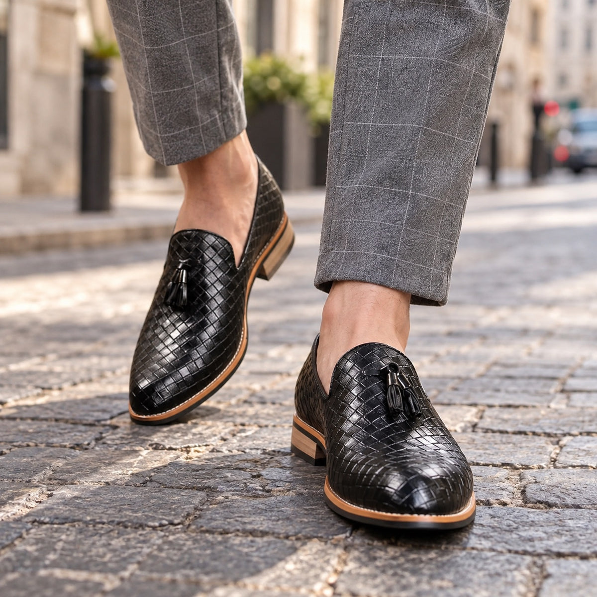 Ricky – Men's Slip-On Loafers, worn on a walk