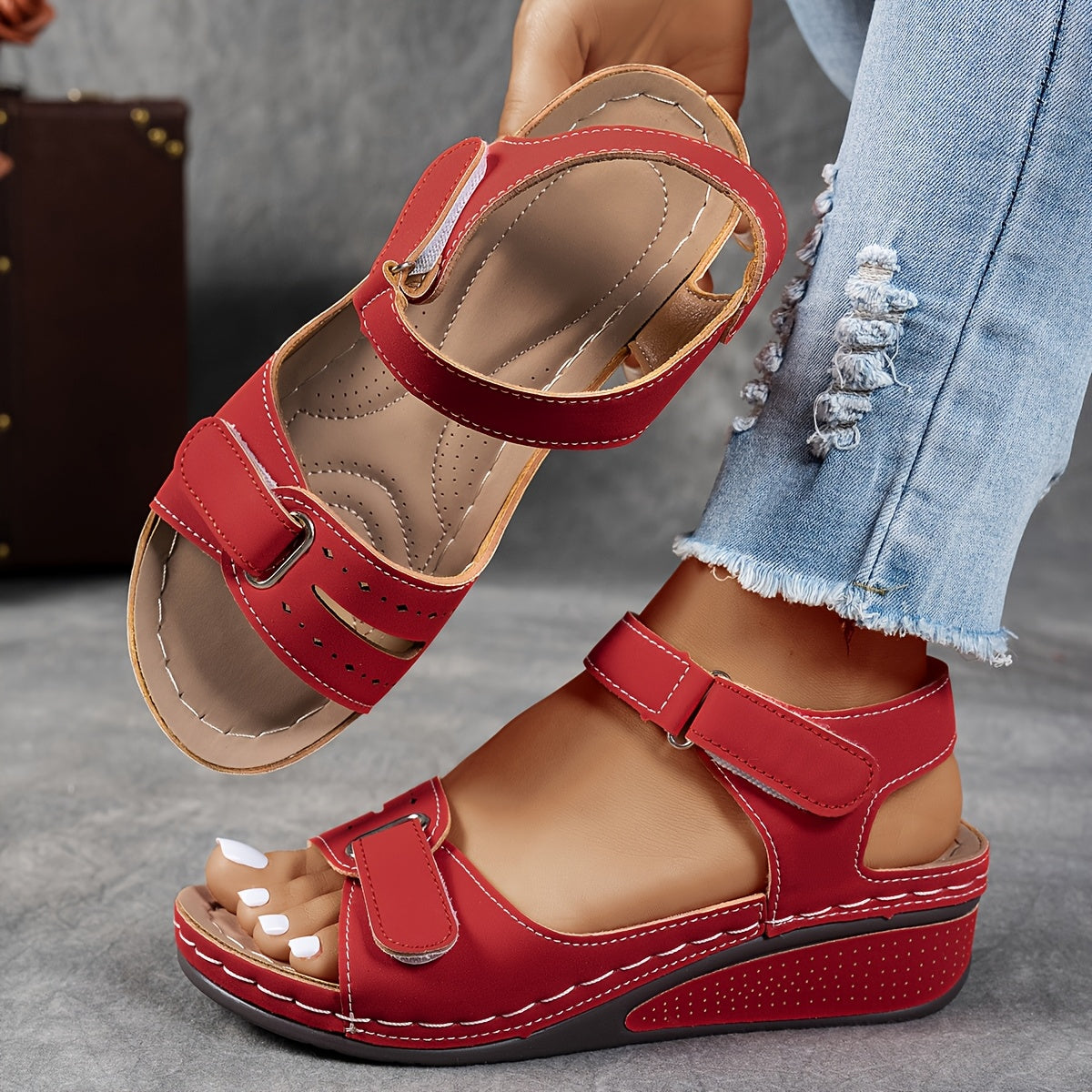 Roberta | Orthopedic Sandals with Adjustable Straps and Wedge Sole