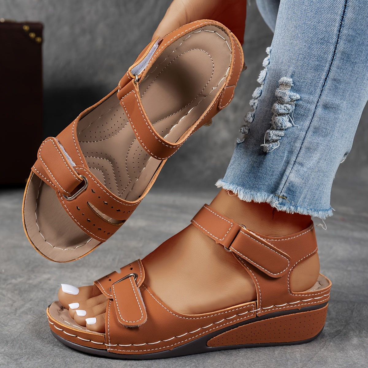 Roberta | Orthopedic Sandals with Adjustable Straps and Wedge Sole