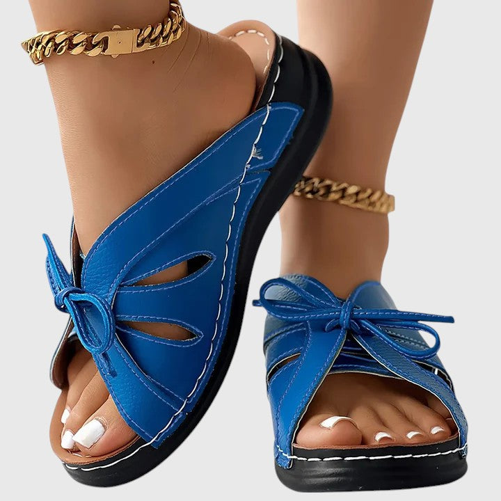 Roberta | Slip On Sandals with Bow Detail and Open Toe