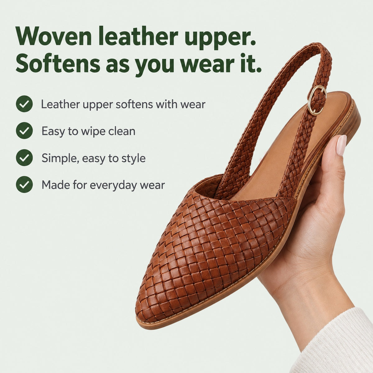 Roberts – Women's Orthopedic Slingback Flats, key benefits