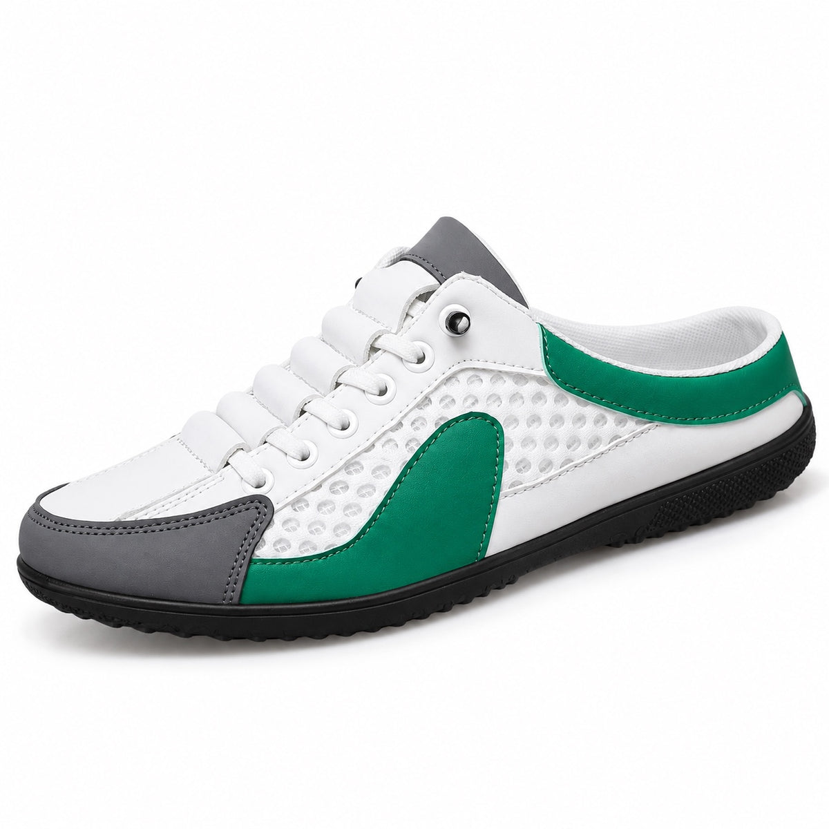 Robinson – Unisex Slip-On Sneakers in White Green