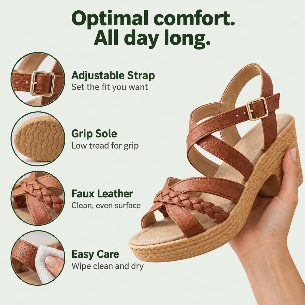Rogers – Women's Comfortable Sandals, features