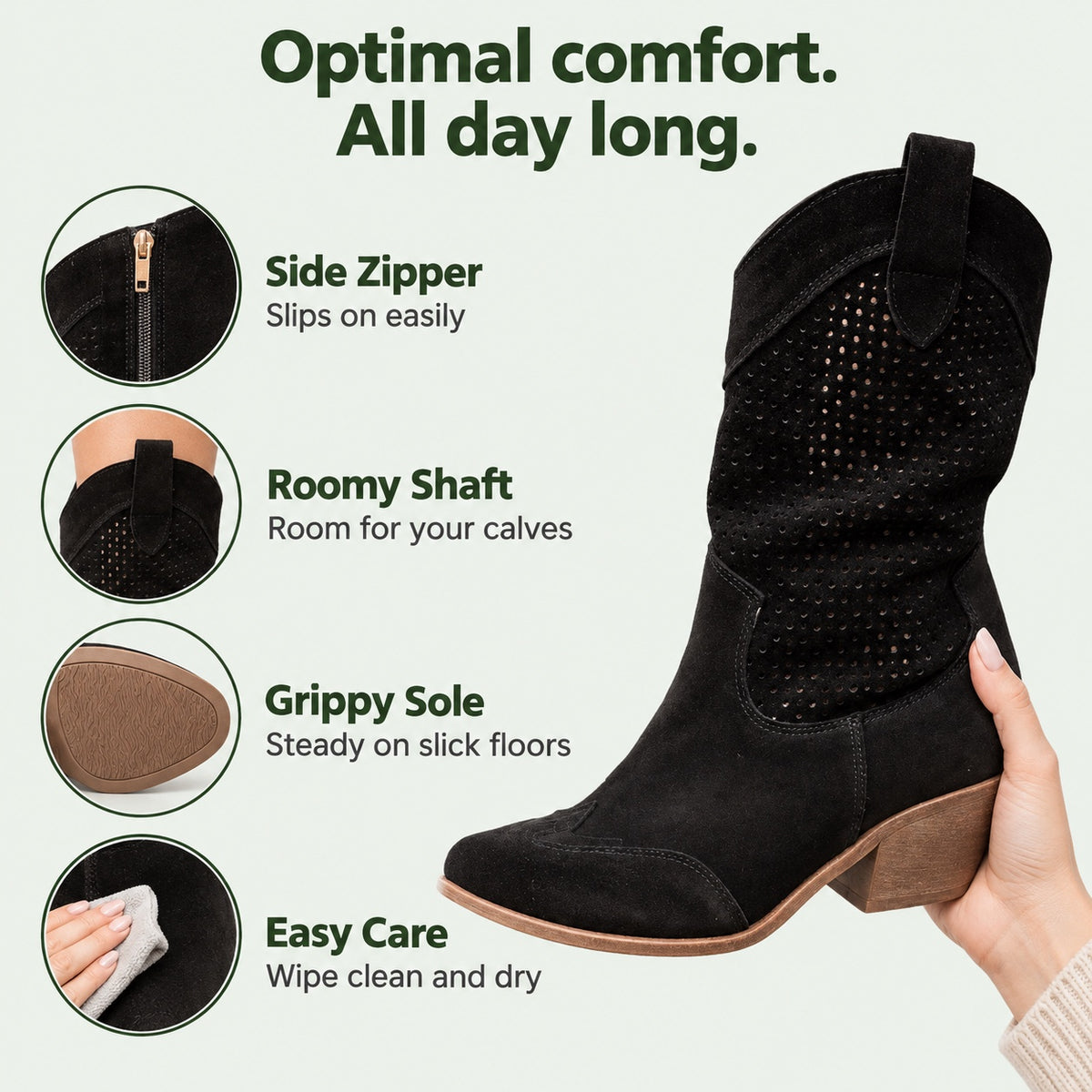 Ronda – Women's Wide Calf Boots, features
