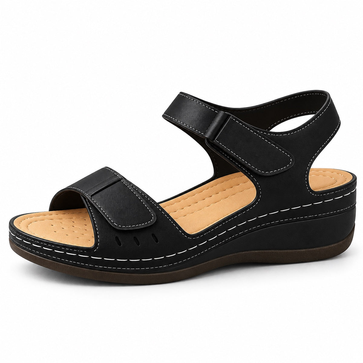 Roxanne – Women's Wide Toe Box Sandals in Black