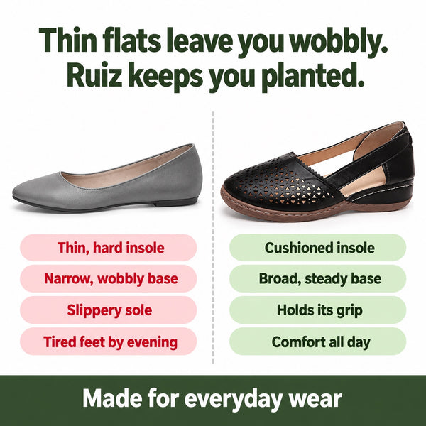 Ruiz – Unisex Orthopedic Shoes, compared with an ordinary shoe