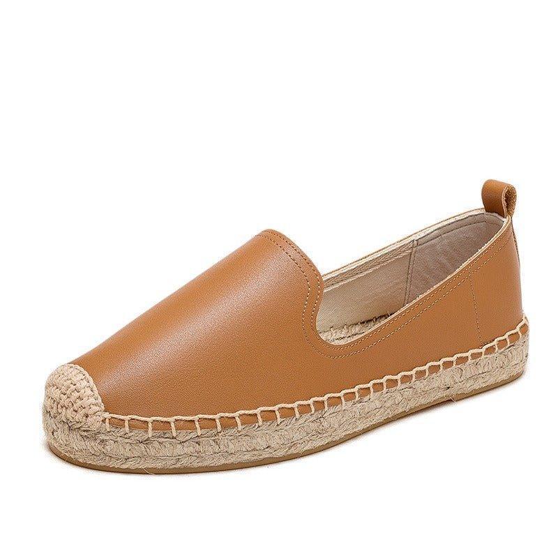 Women's Wide Toe Box Woven Leather Loafers