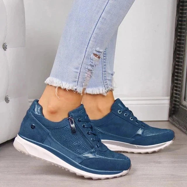 Sneakers For Women | Arch Support Wedge Zipper
