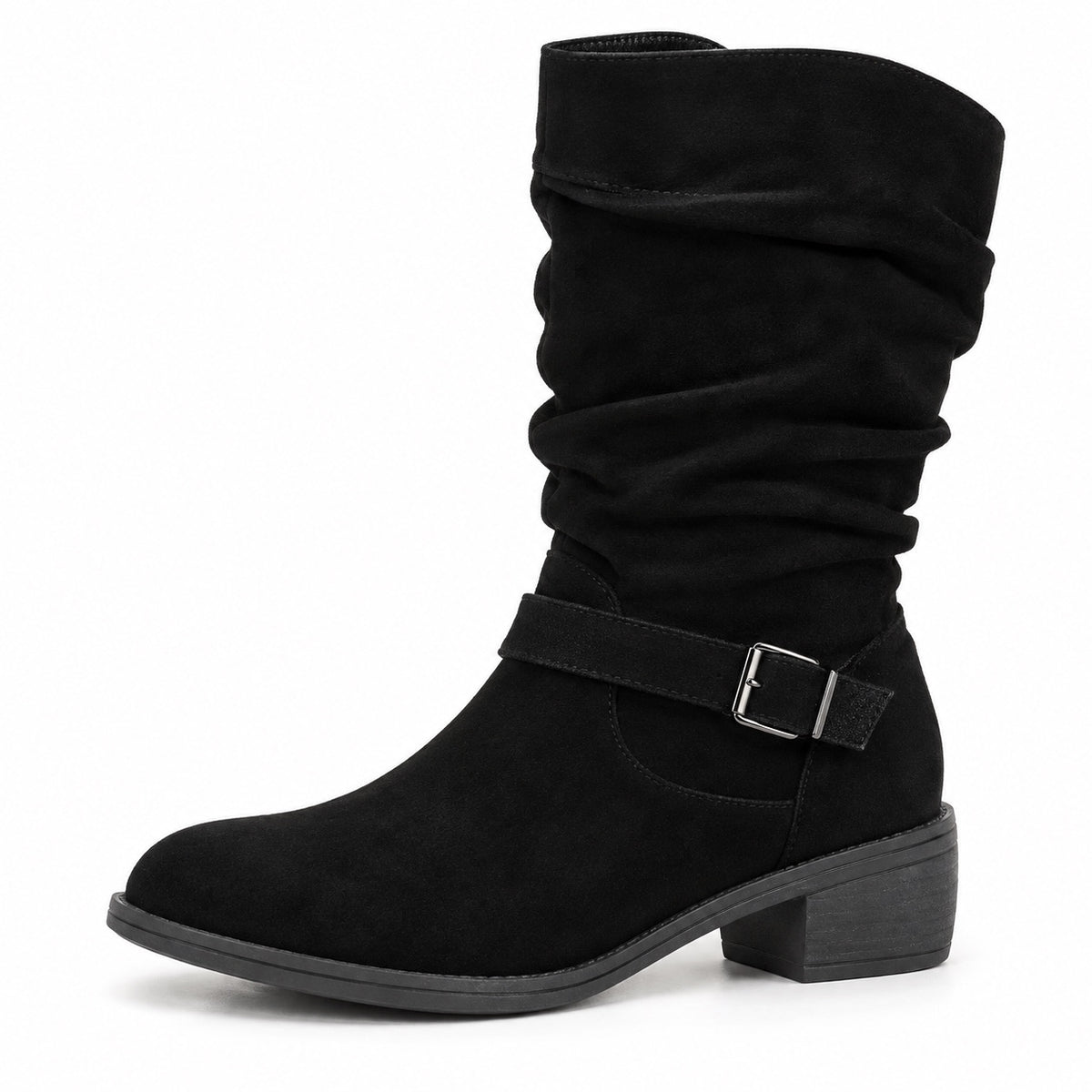 Spencer – Unisex Wide Calf Boots in Black