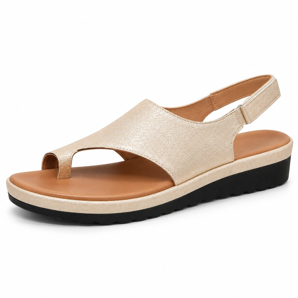 Stevens – Unisex Wide Toe Box Sandals in Gold