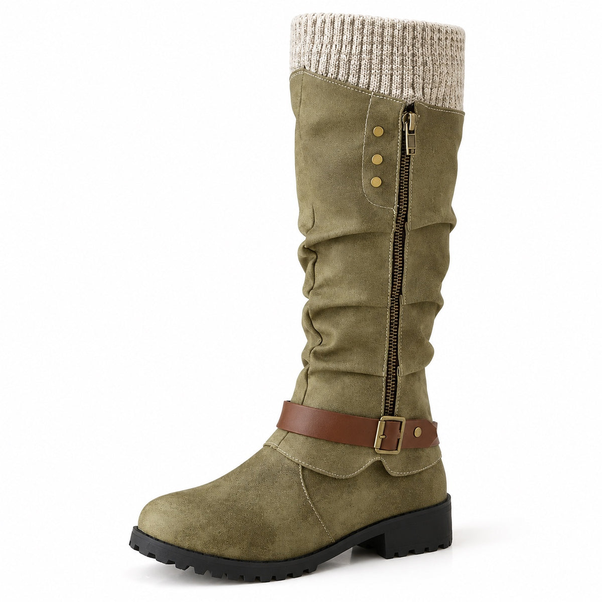 Suzanne – Women's Wide Calf Boots in Green