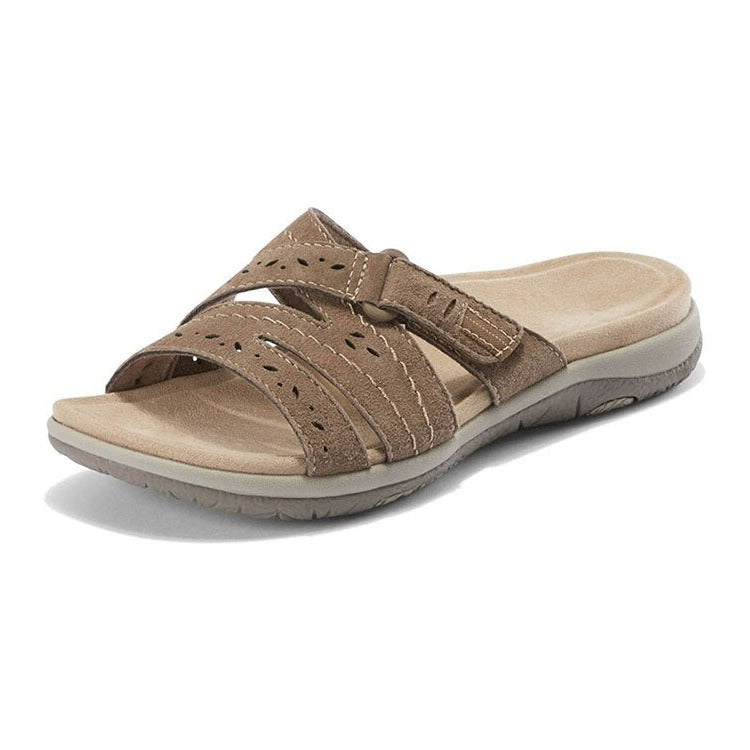 Women's Orthopedic Walking Sandals Hook and Loop Adjustable Strap Comfy Flat Shoes