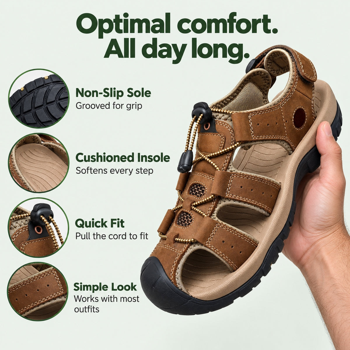 Terrence – Men's Comfortable Sandals, features