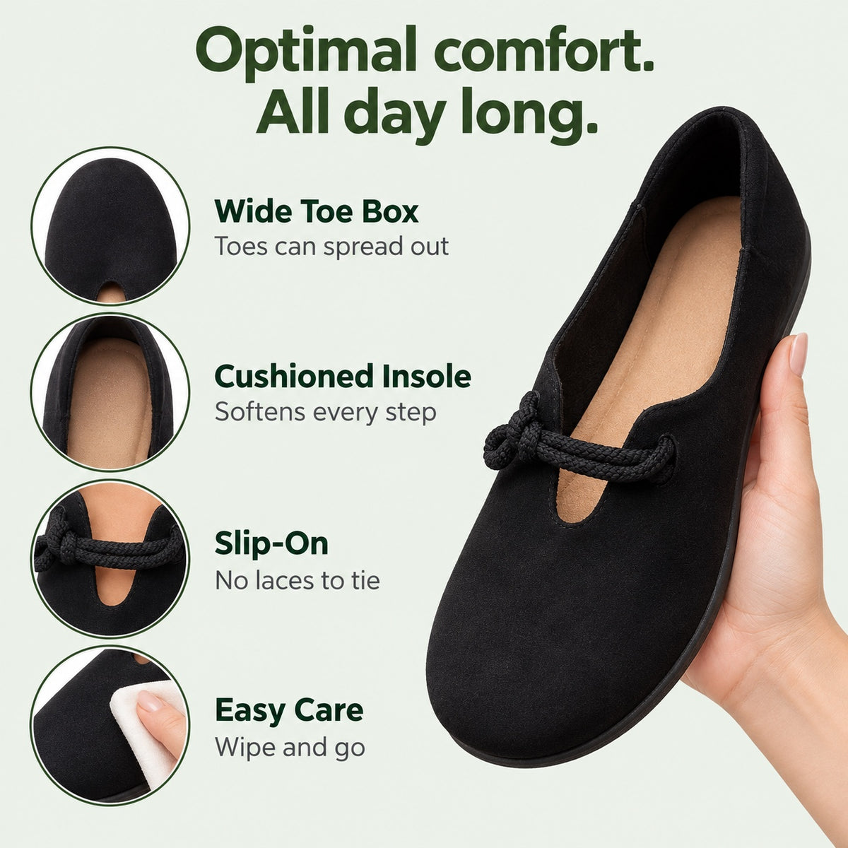 Thelma – Women's Wide Toe Box Loafers, features
