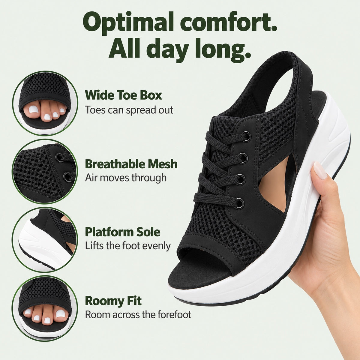 Turner – Unisex Wide Toe Box Sandals, features