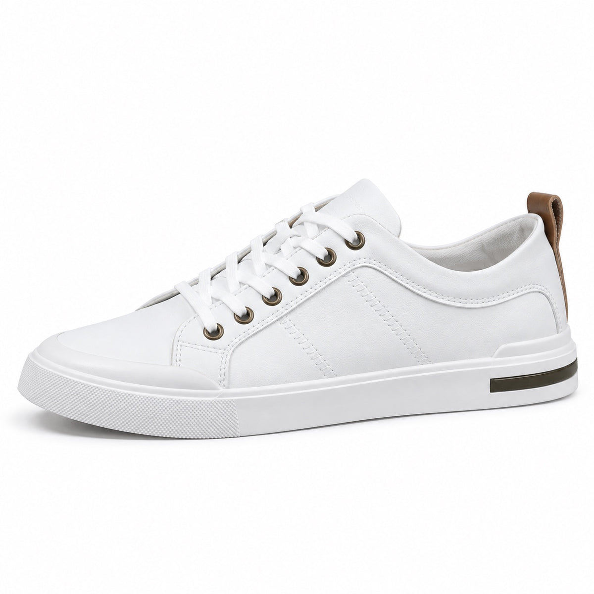 Tyrone – Men's Walking Sneakers in White/brown