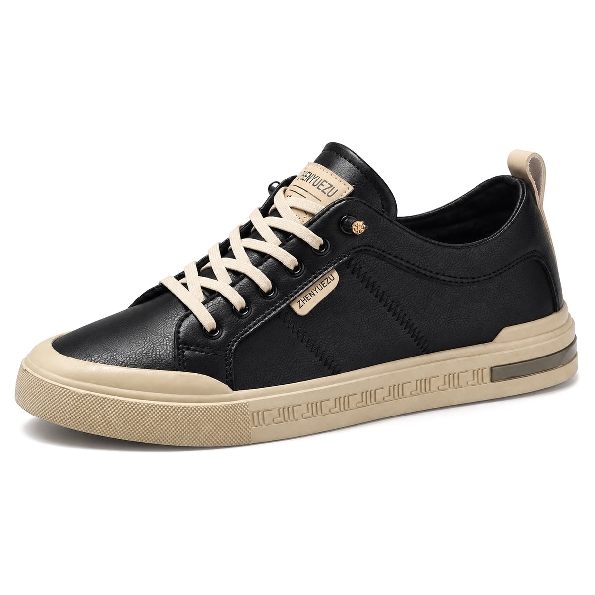 Tyrone – Men's Walking Sneakers in Black/beige