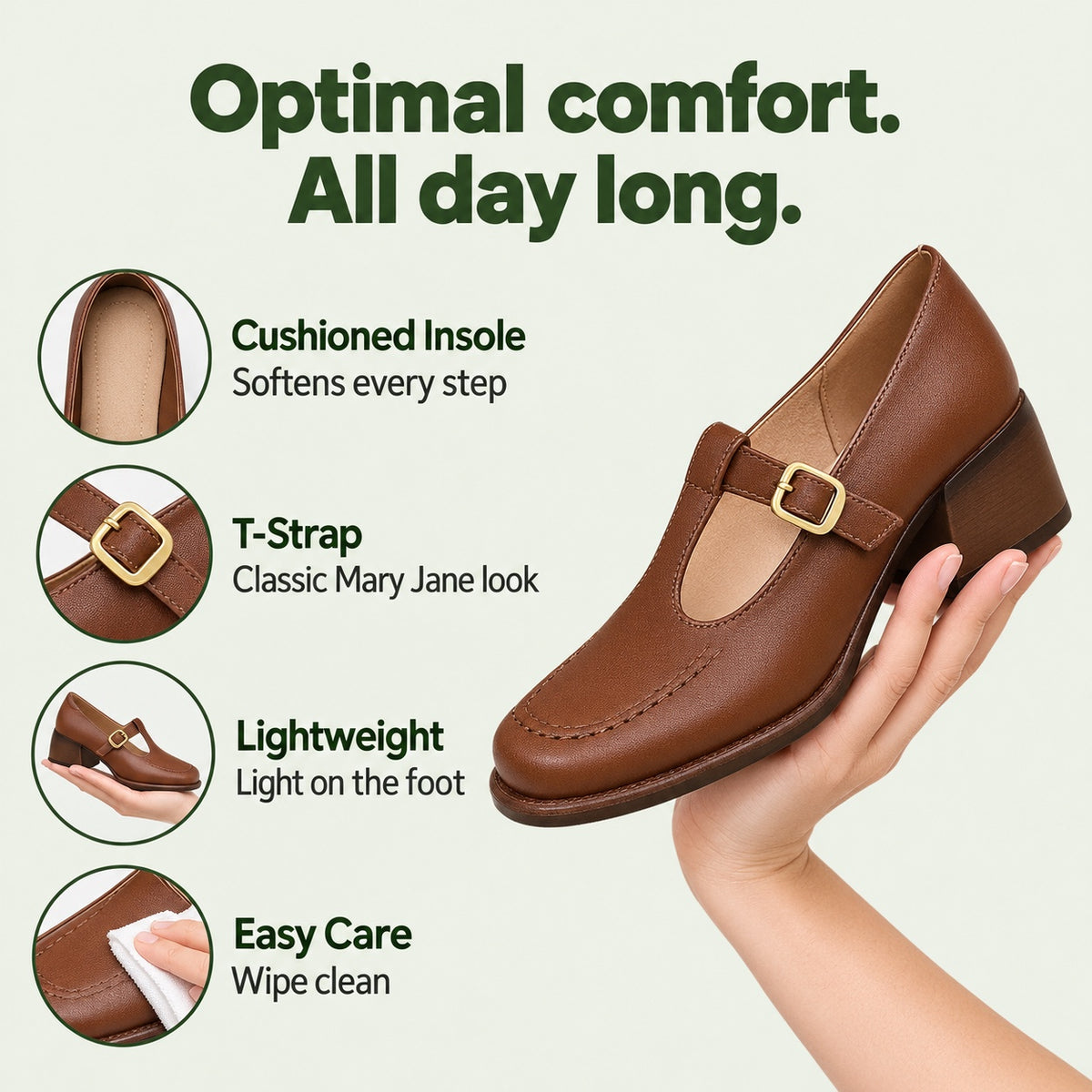 Verna – Women's Orthopedic Mary Jane Shoes, features