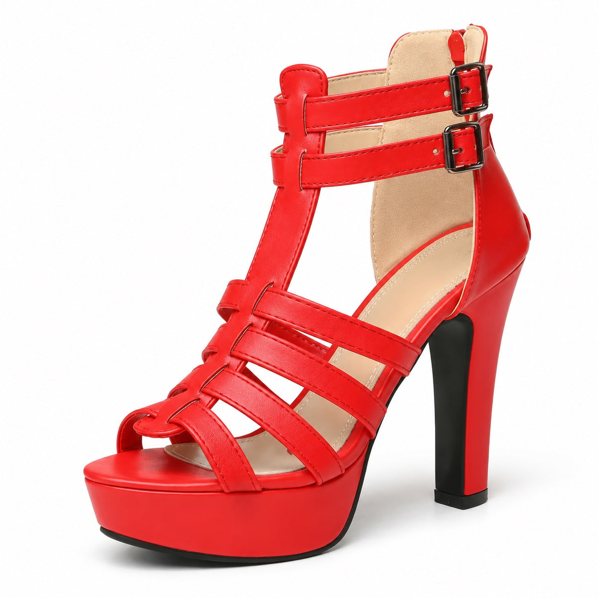 Veronica – Women's Wide Toe Box Sandals in Red