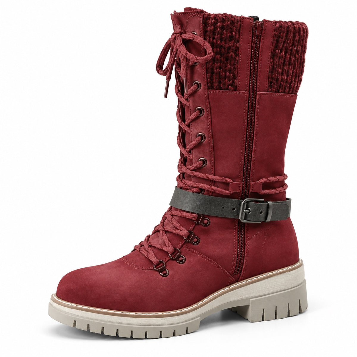 Virginia – Women's Wide Calf Boots in Red