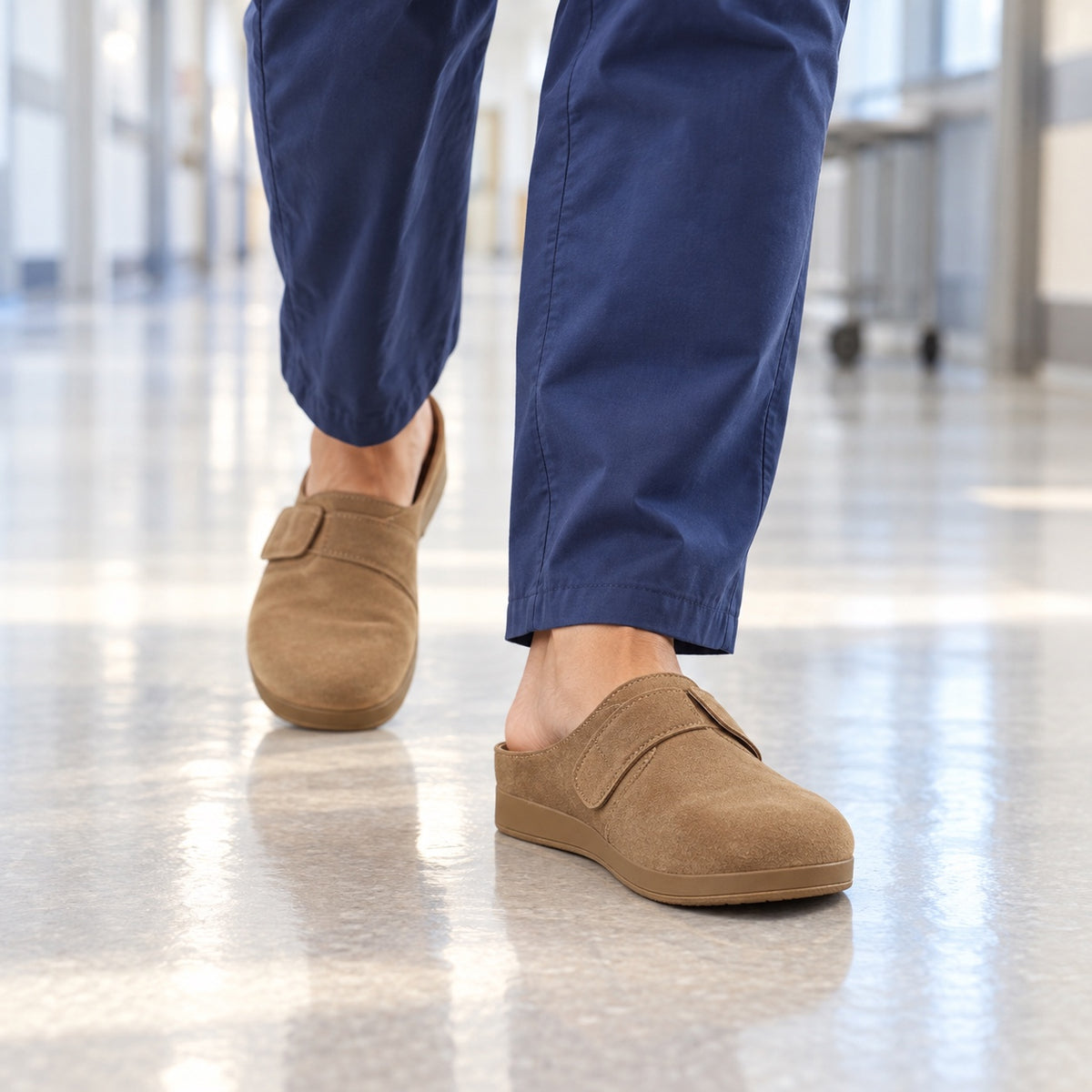 Wagner – Unisex Nursing Clogs, worn on a walk