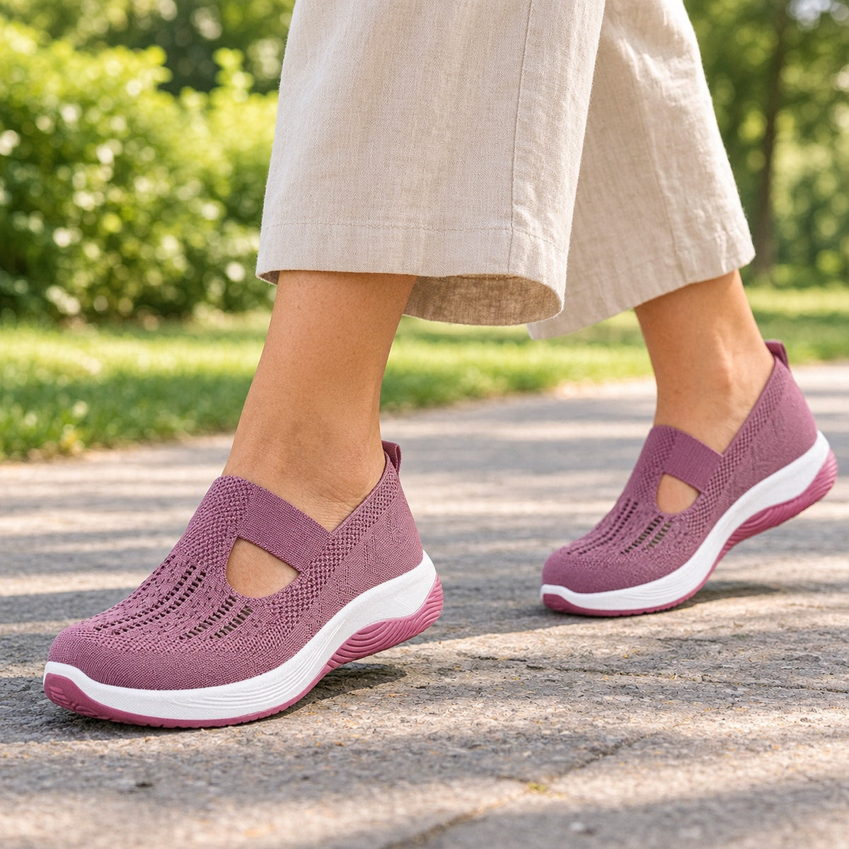 Walsh – Unisex Slip-On Shoes, worn on a walk