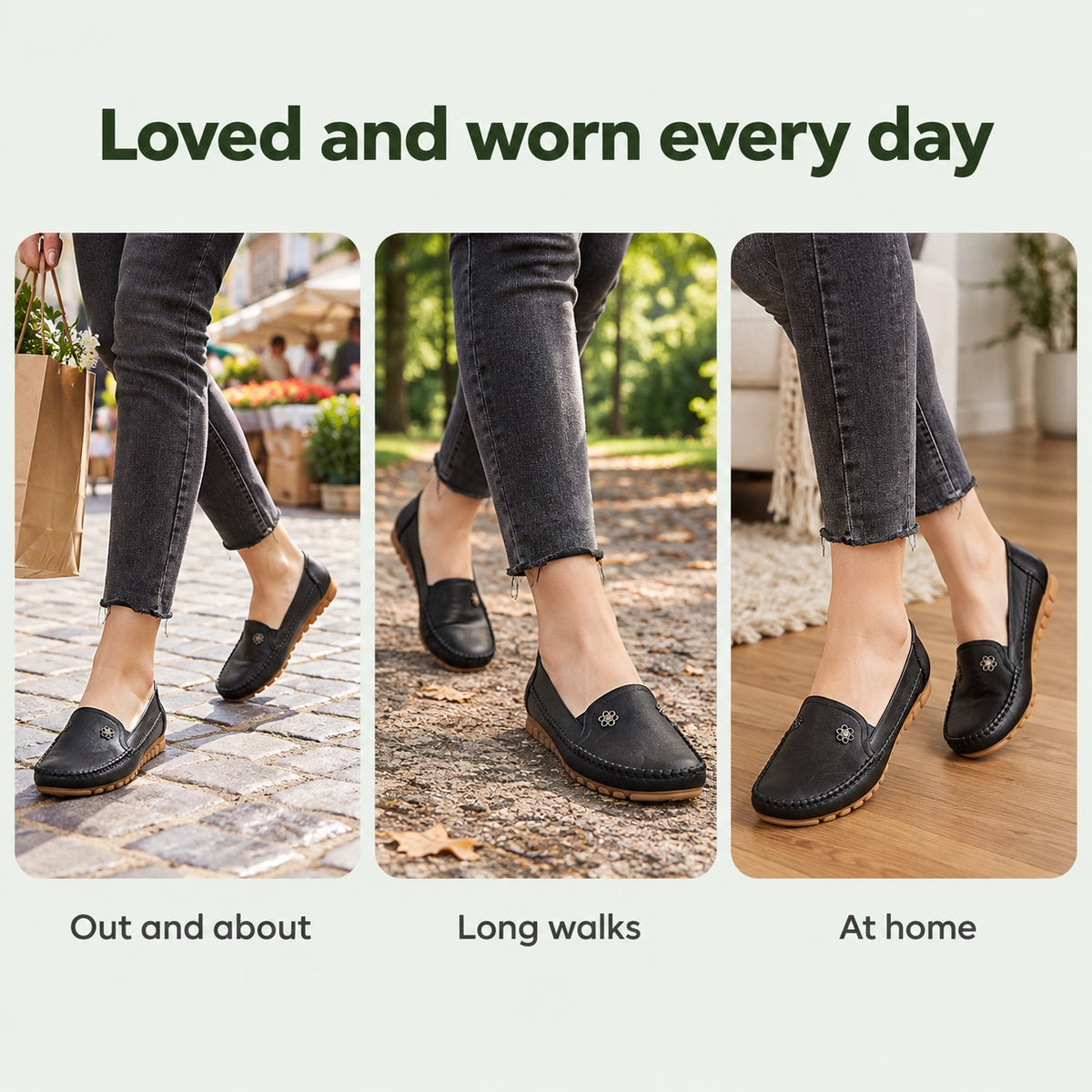 White – Women's Slip-On Loafers, worn every day