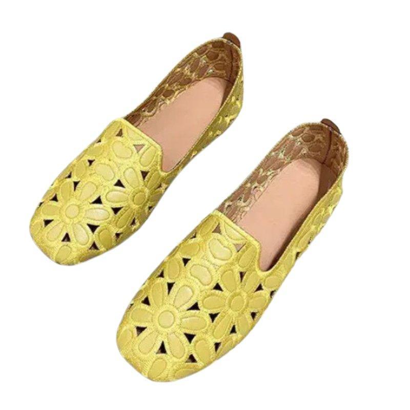 Women's Wide Fit Ballet Flats Embroidered