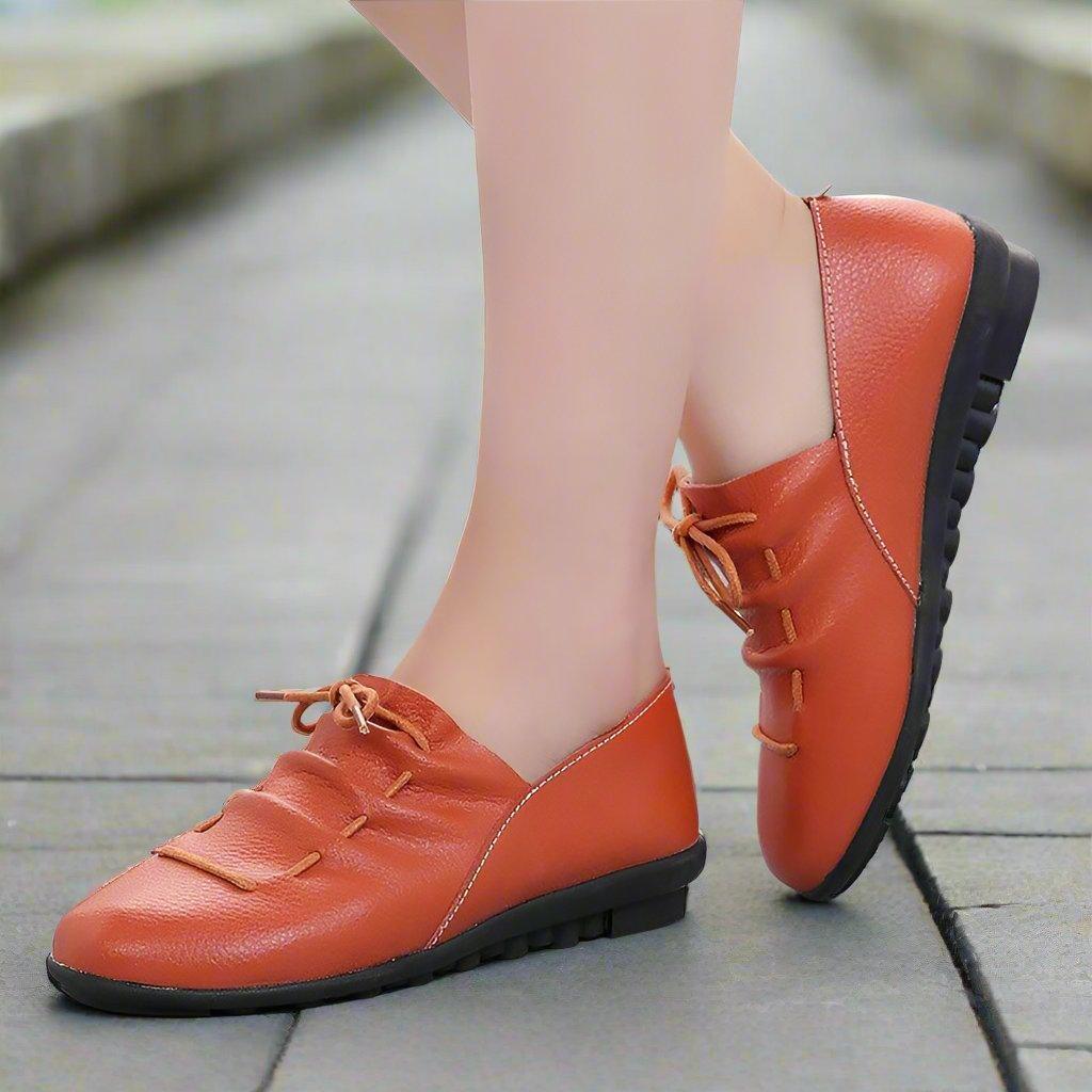 Women's Leather Slip On Loafers Wide Fit