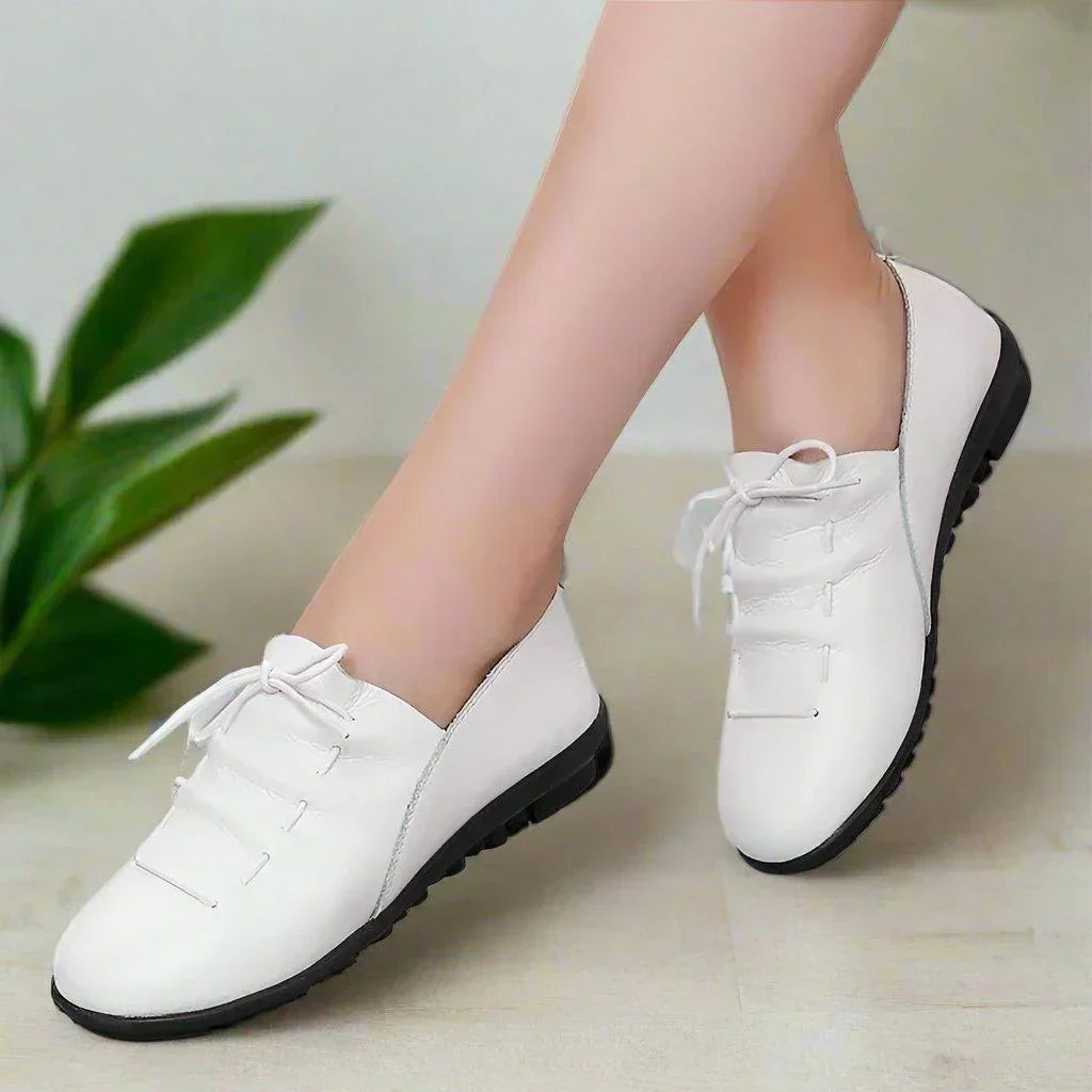 Women's Leather Slip On Loafers Wide Fit