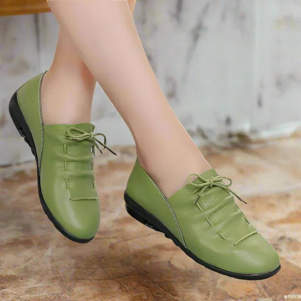 Women's Leather Slip On Loafers Wide Fit