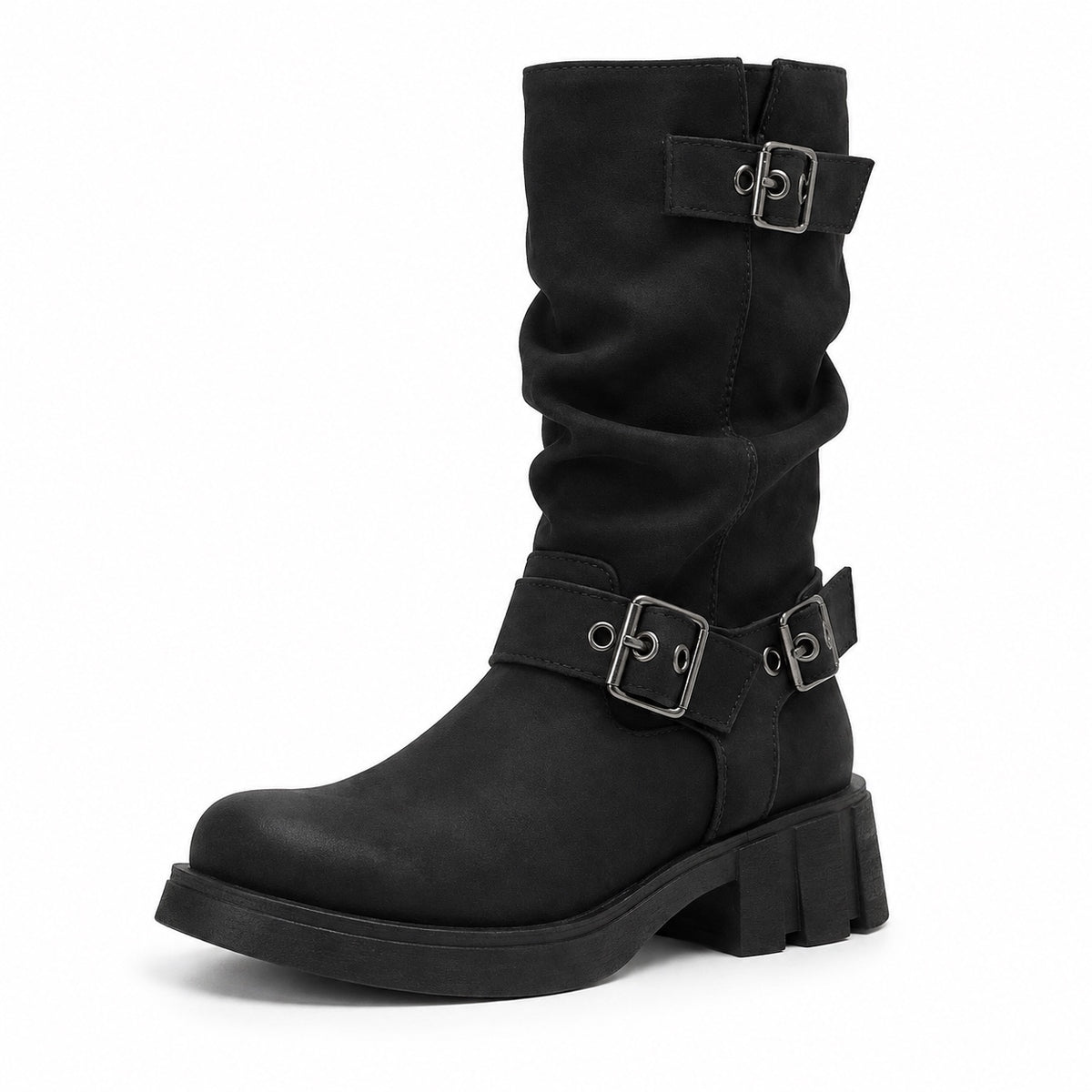 Wright – Unisex Wide Calf Boots in Black