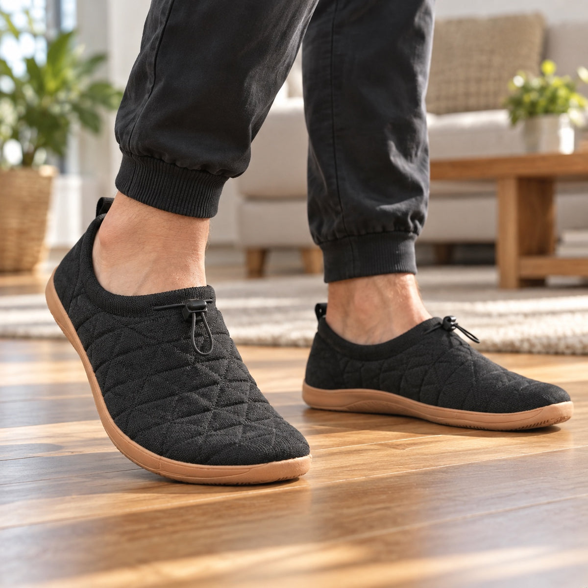 Zachary – Men's Barefoot Sneakers, worn on a walk